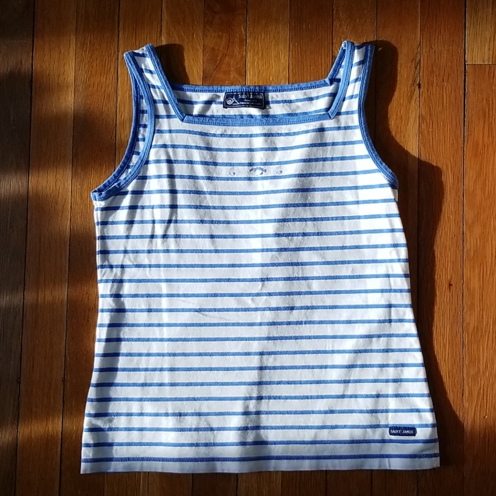 Saint James Striped Square Neck Tank Top